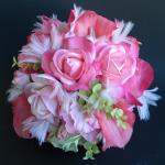 Pink Bridal Bouquet And Boutonniere Set With..